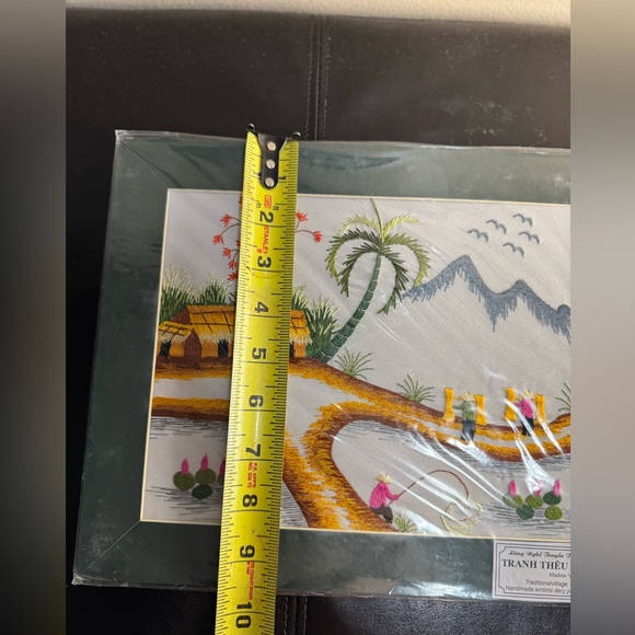 Asian Handmaid Embroidery Traditional Villages Scene 12”x9.5” TRANH THÊU TAY x5 - Picture 8 of 15